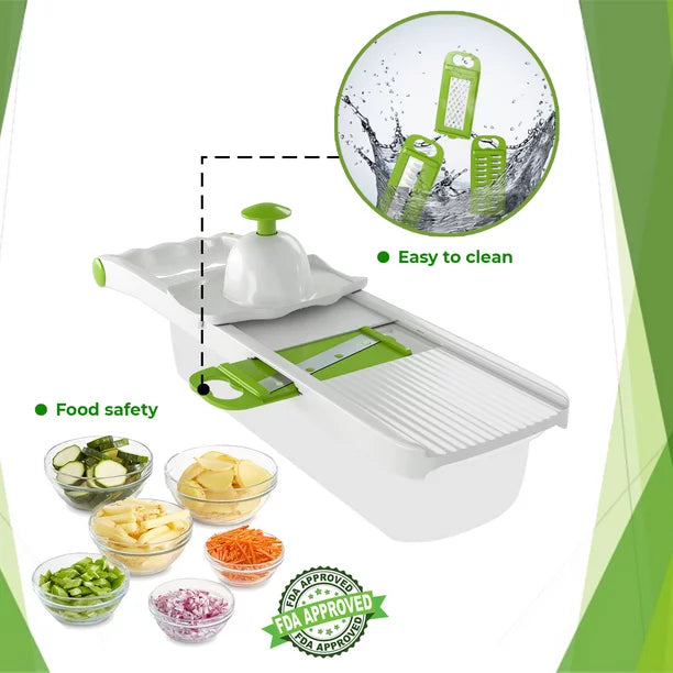 Zekpro Mandoline Slicer, Premium Vegetable Chopper Beside 8 Interchangeable Blades