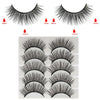 10Pcs/5Pairs Set Magnetic False Eyelashes Lashes with Magnetic Liquid Eyeliner Kit - Diamond