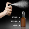 Amber Spray Bottles With Dust Caps and Fine Mist Sprayers [2 Oz]