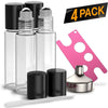 4 Pack - Essential Oil Roller Bottles [Metal Chrome Roller Ball] FREE Plastic Pippette, Funnel and Bottle Opener Refillable Glass Color Roll On for Fragrance... Oil BargzOils 