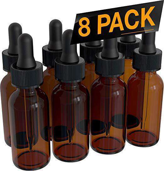 Essential Oil Roller Bottles - Round Boston Empty Refillable Amber Bottle with Glass Dropper for Liquid Aromatherapy Fragrance Lot - (1/3 oz) 10ml Oil Roller Bottles Bargz Perfume 8 Pack 