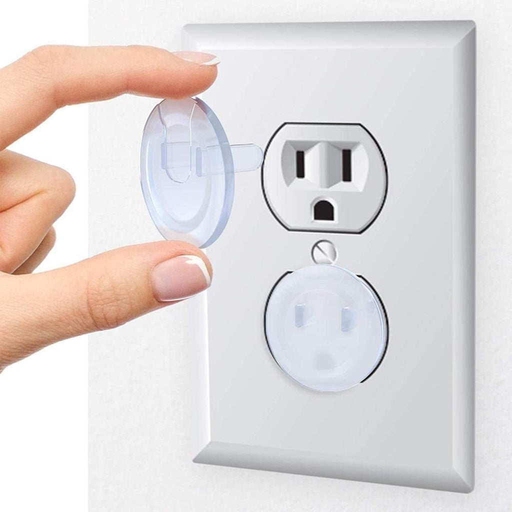 Tiny Patrol Clear Outlet Covers Babyproofing, Safe and Secure Electric Plug Protectors, Childproof Socket Covers for Home and Office Easy Install Protect Toddlers and Babies 15 Count