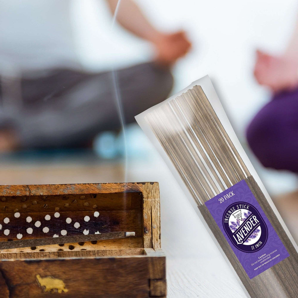 Lavender Natural Incense Stick [11 in] Lasting Relaxing Fragrance - 20 Pack Incense BargzOils 