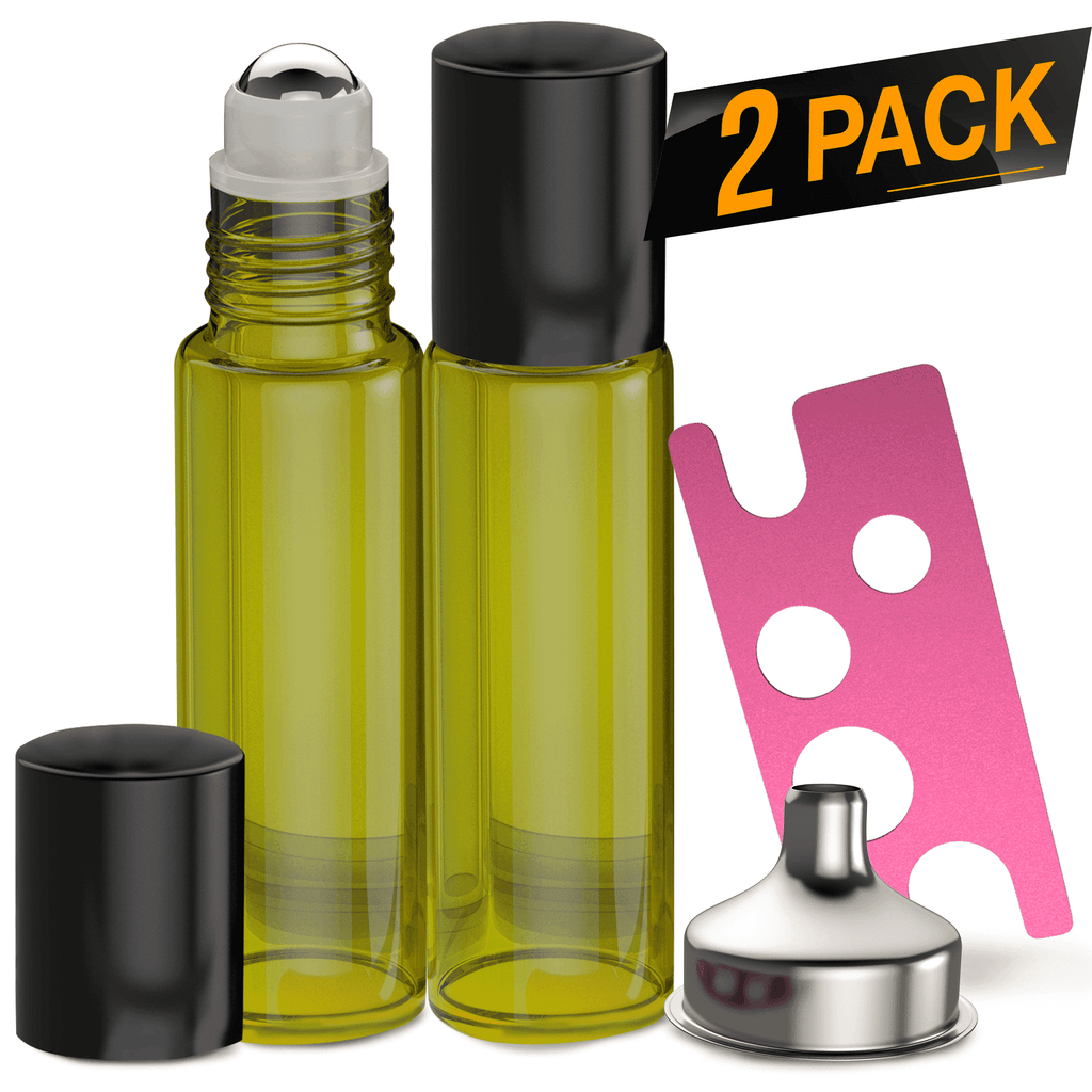 Essential Oil Roller Bottles [Yellow Bottle] Oil BargzOils 2-Pack 