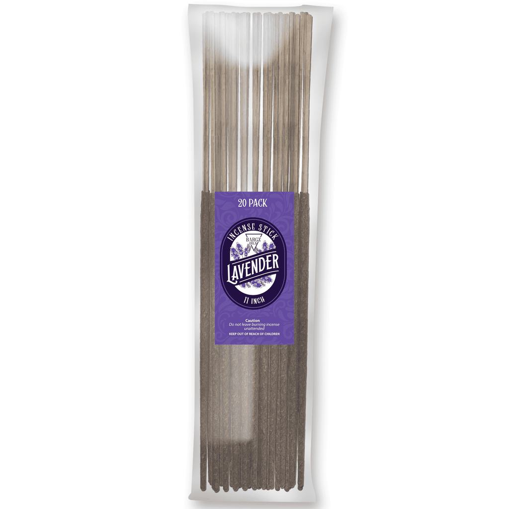 Lavender Natural Incense Stick [11 in] Lasting Relaxing Fragrance - 20 Pack Incense BargzOils 