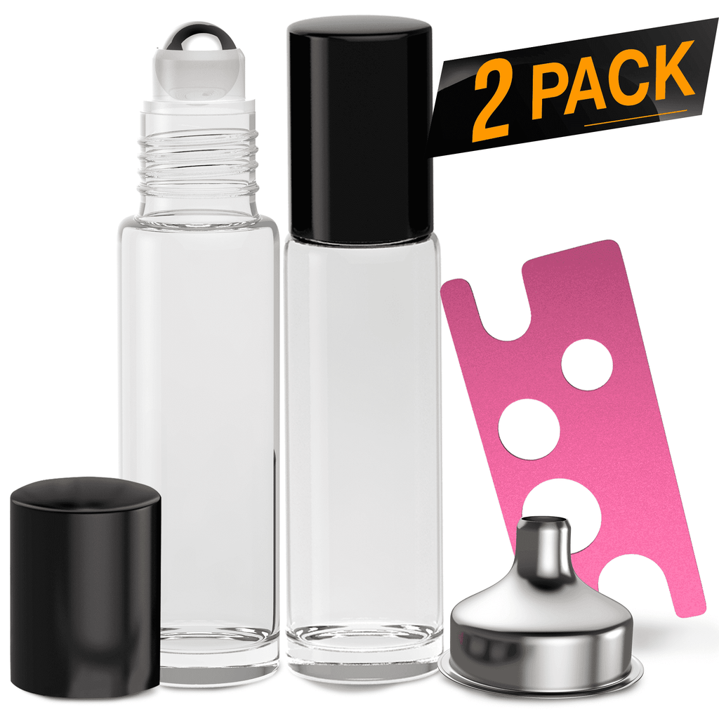 Essential Oil Roller Bottles [Clear Bottle] Oil BargzOils 2-Pack 